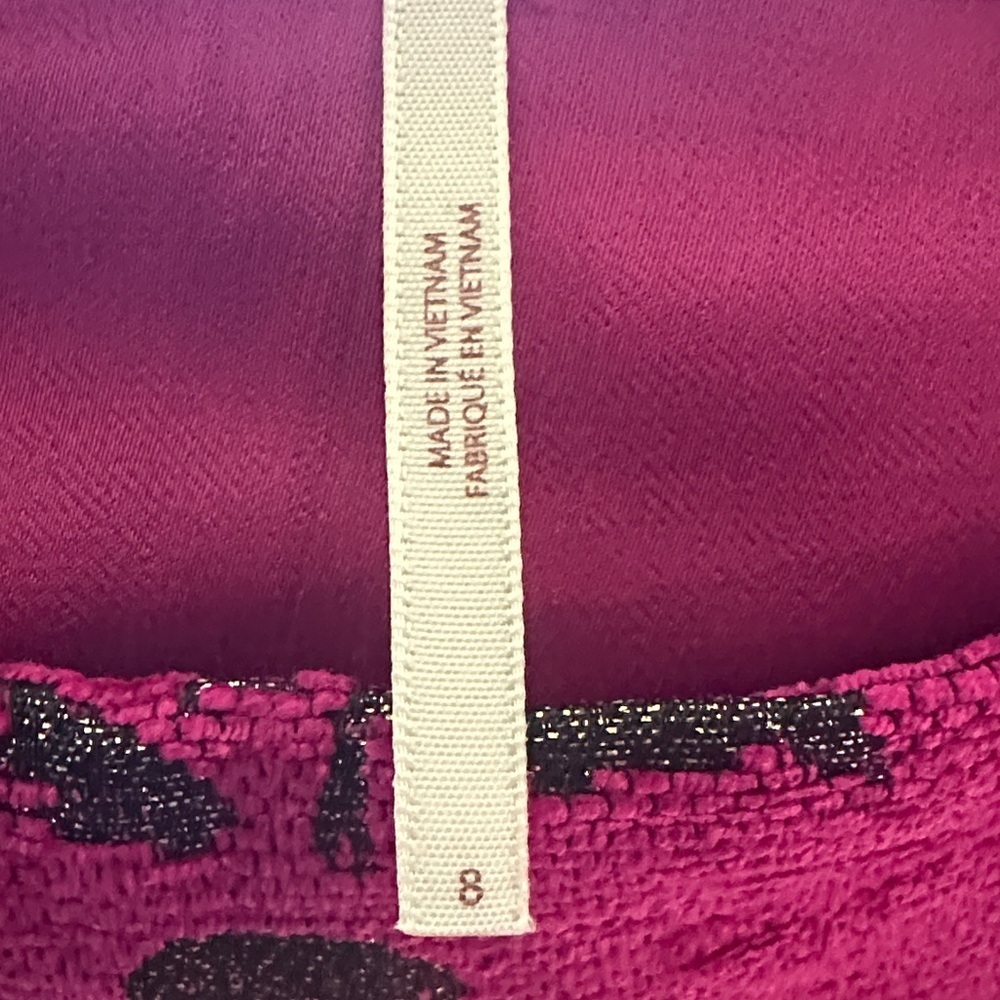 Free People Pink Movin On Metallic  Floral Zip Up Mini Skirt - Picture 3 of 6